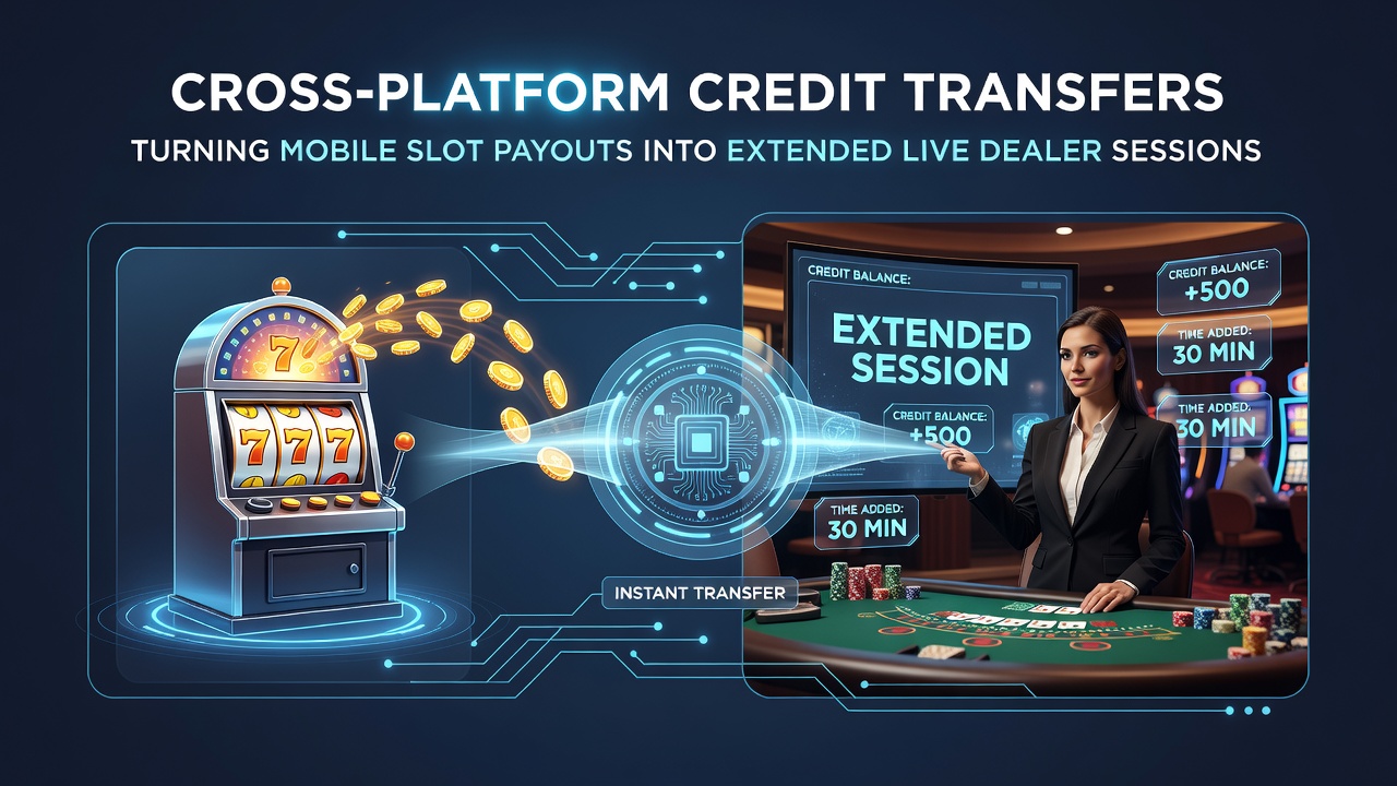 Live dealer table screen with balance transfer confirmation overlay
