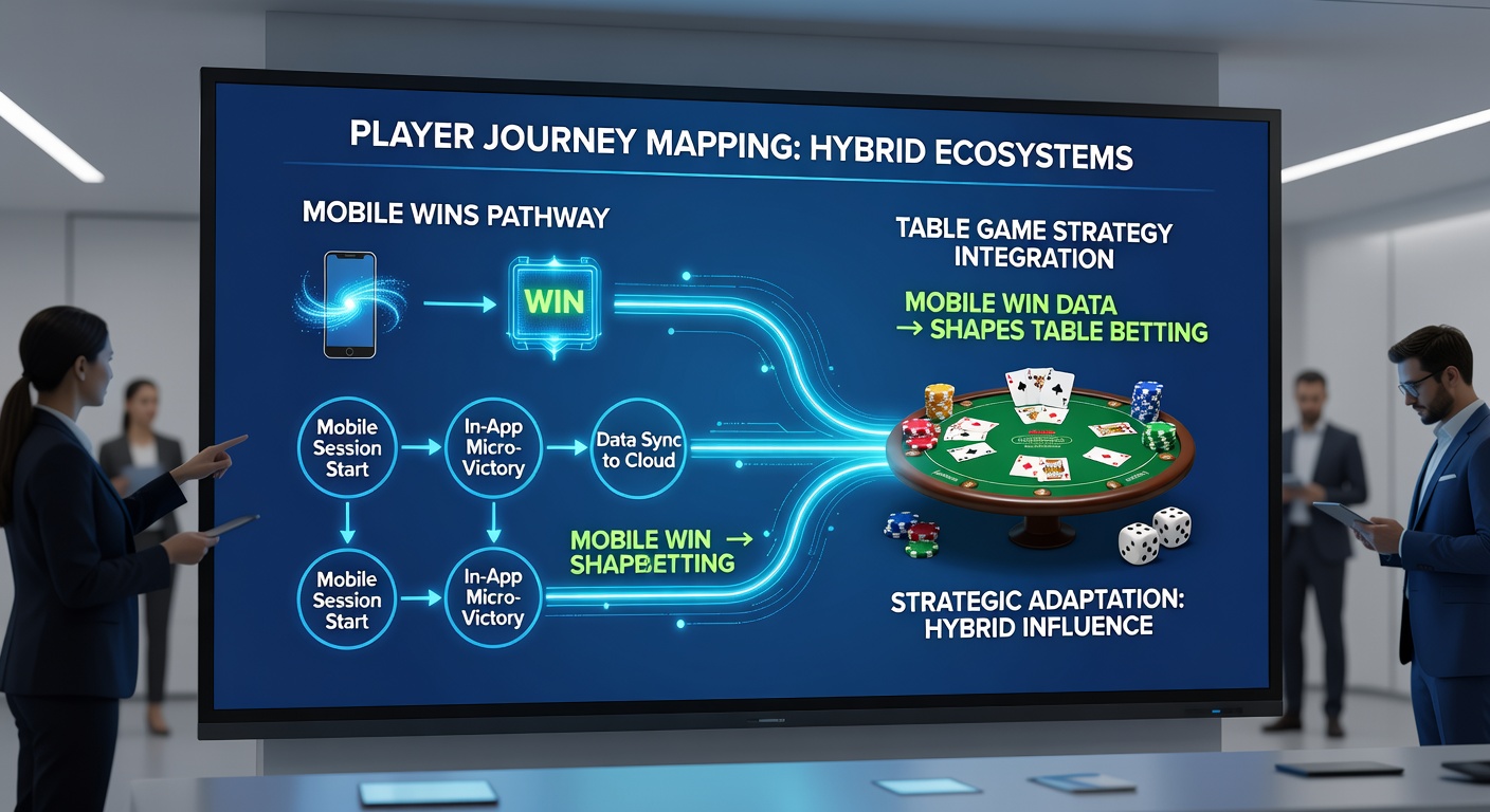 Data visualization showing player journey flow from mobile slots to live dealer tables with highlighted win conversion points