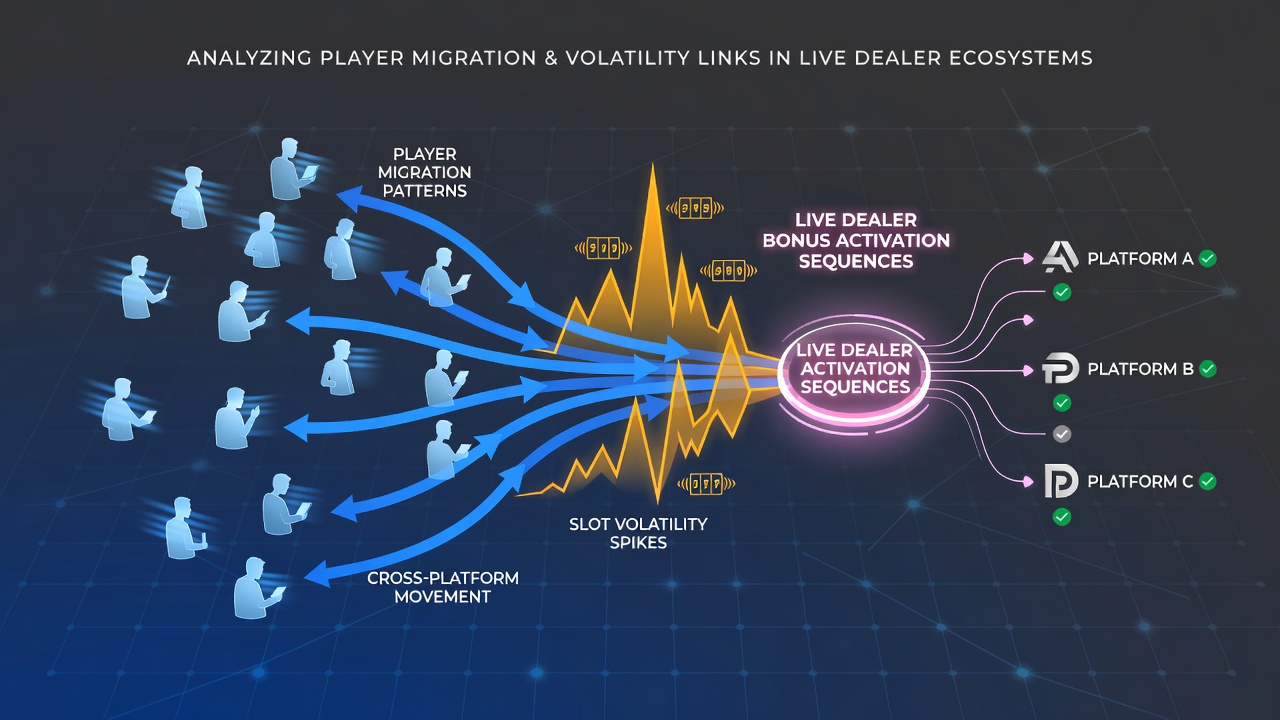 Visual representation of player migration patterns between slot games and live dealer tables across online platforms