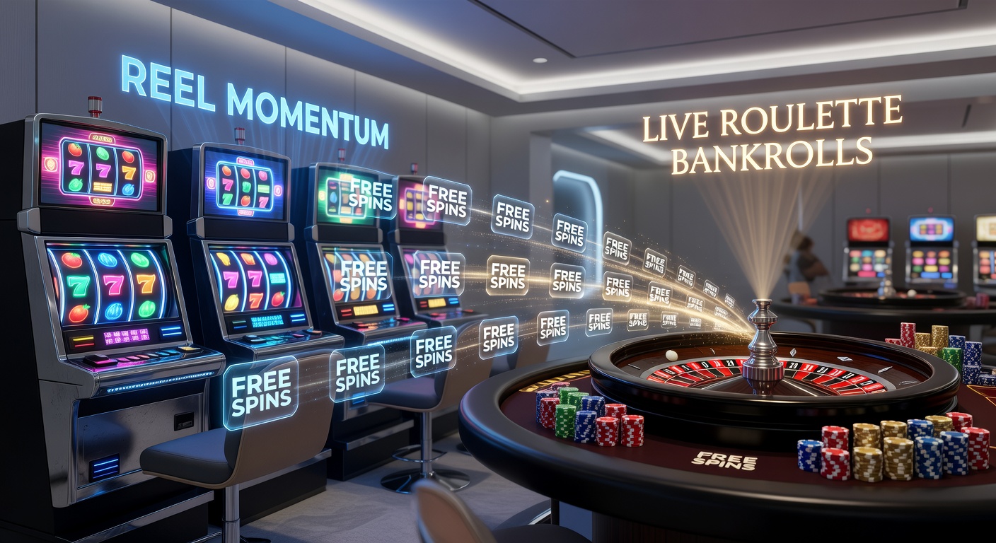 Screenshot of a casino interface displaying slot winnings converting to live roulette chips, with a dealer at a vibrant table in the background