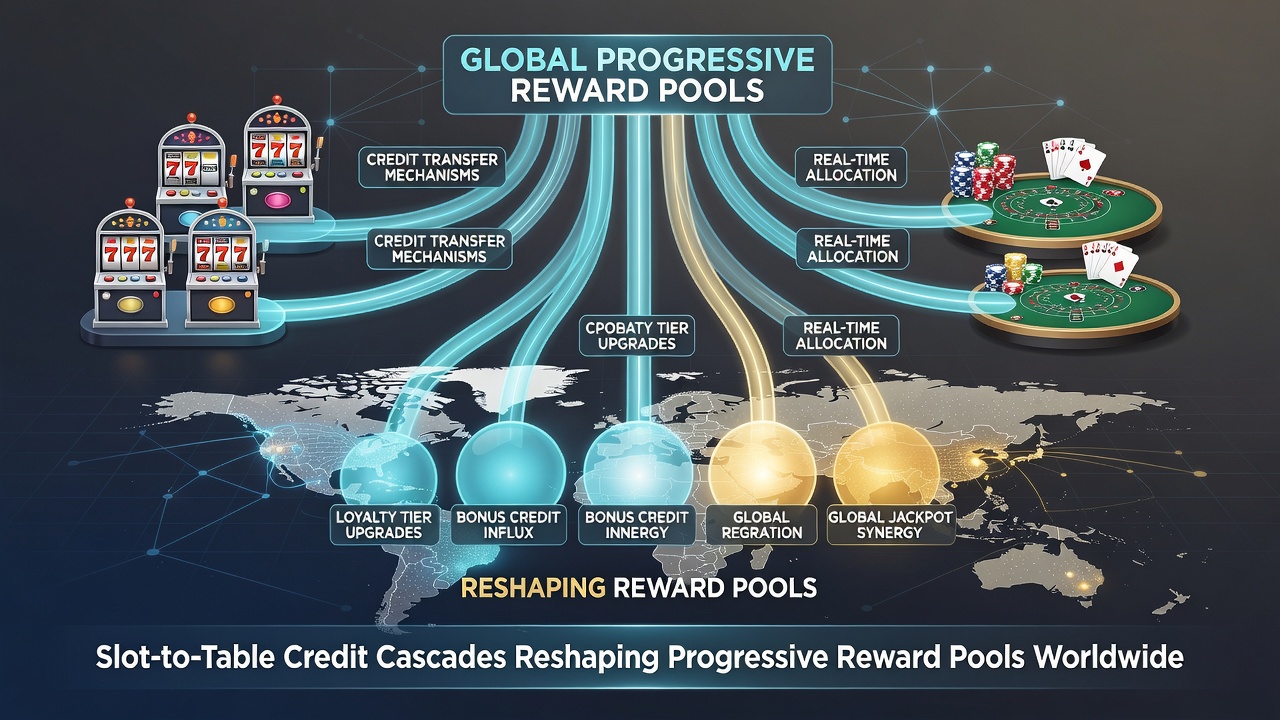 Data visualization of progressive reward pool growth across connected slot and table platforms