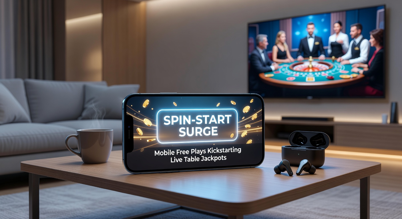 Live dealer roulette wheel spinning with progressive jackpot display, overlaid by mobile slot free spin icons building toward the table