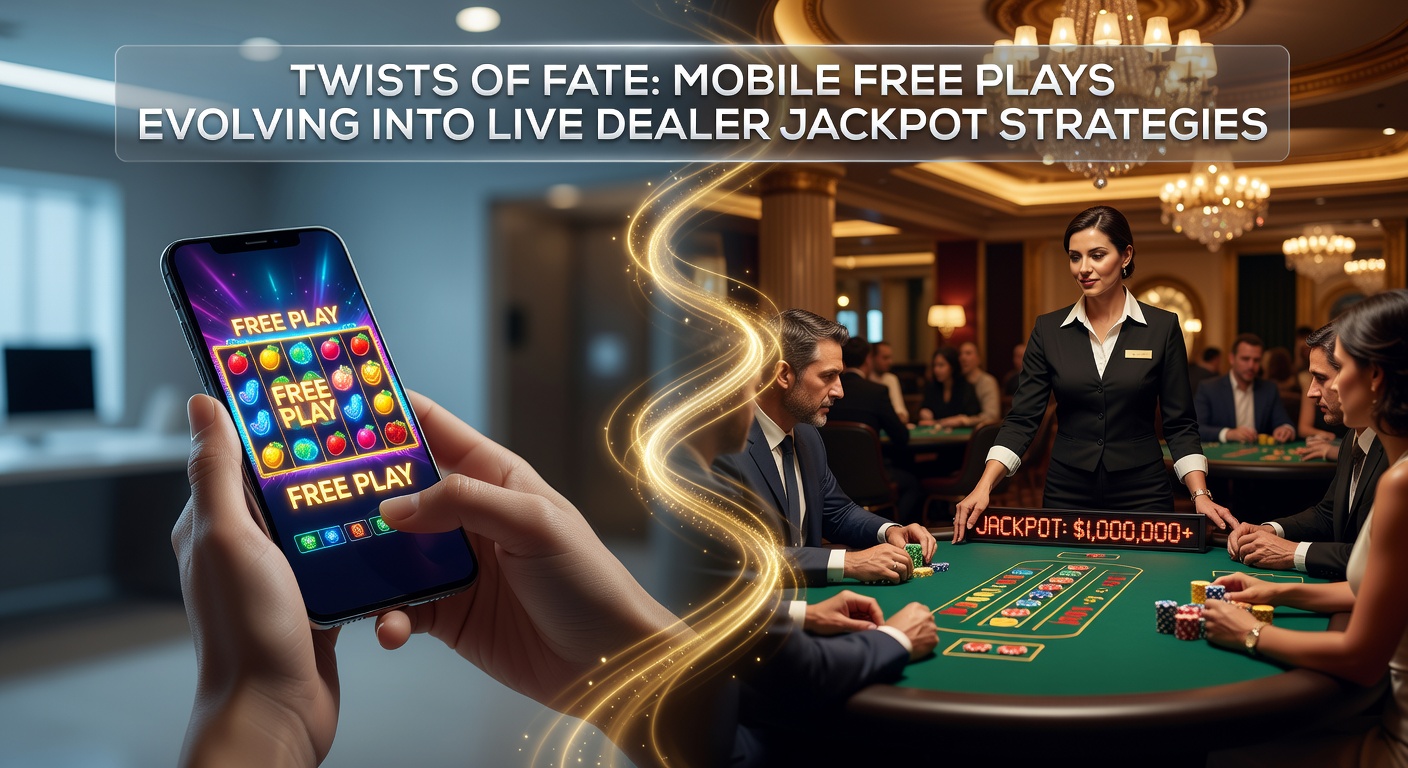 Mobile phone screen displaying a slot machine free spins bonus transitioning to a live dealer blackjack table with jackpot side bet